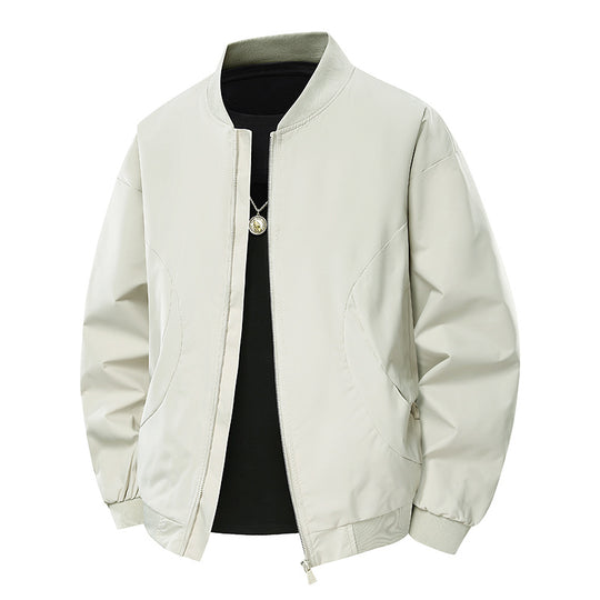 Herren Minimalistische Bomberjacke mit standigem Kragen, Zwei-Wege-Reißverschluss & seitlichen Eingrifftaschen Nord Taschen