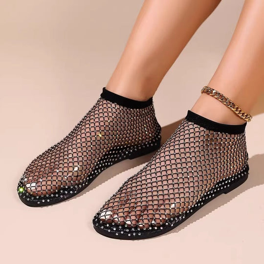 Damen transparente Ballerinas aus Netzmaterial Nord Taschen