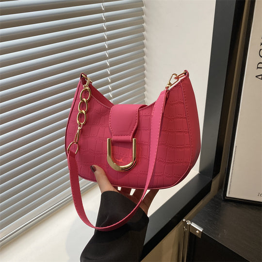 Damen Hobo-Tasche aus strukturiertem Kunstleder mit elegantem Kettenverschluss Nord Taschen