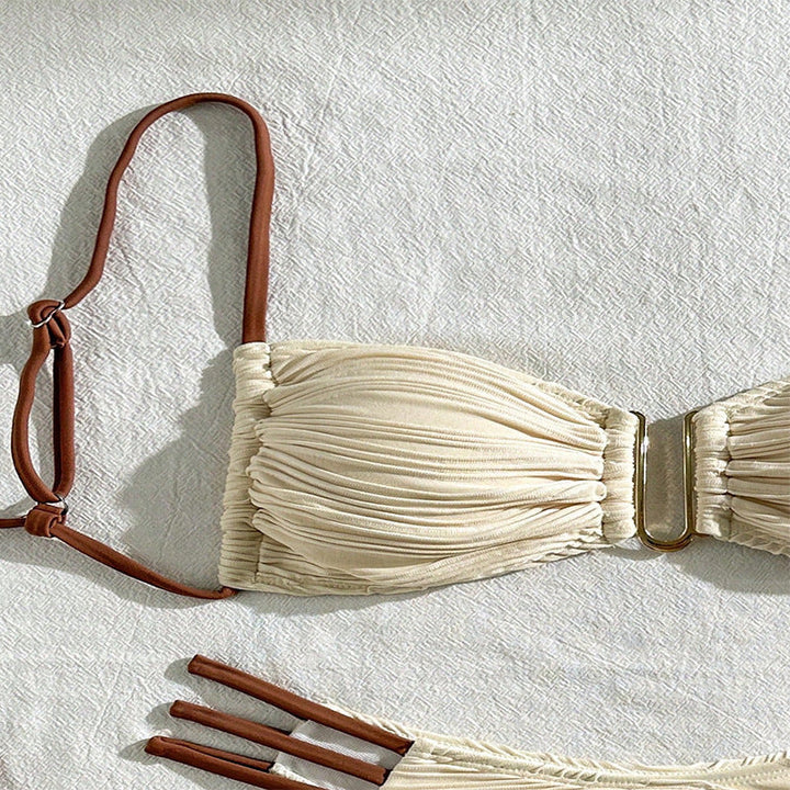 Damen Bikini-Set mit raffiniertem Falten-Design und modischen Akzenten Nord Taschen