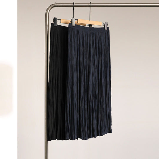 Damen Eleganter Faltenrock mit hohem Bund und fließendem Stoff Nord Taschen