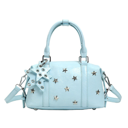 Damen modische Handtasche mit glanzvollem Sternenmotiv und abnehmbaren Tragegriff Nord Taschen