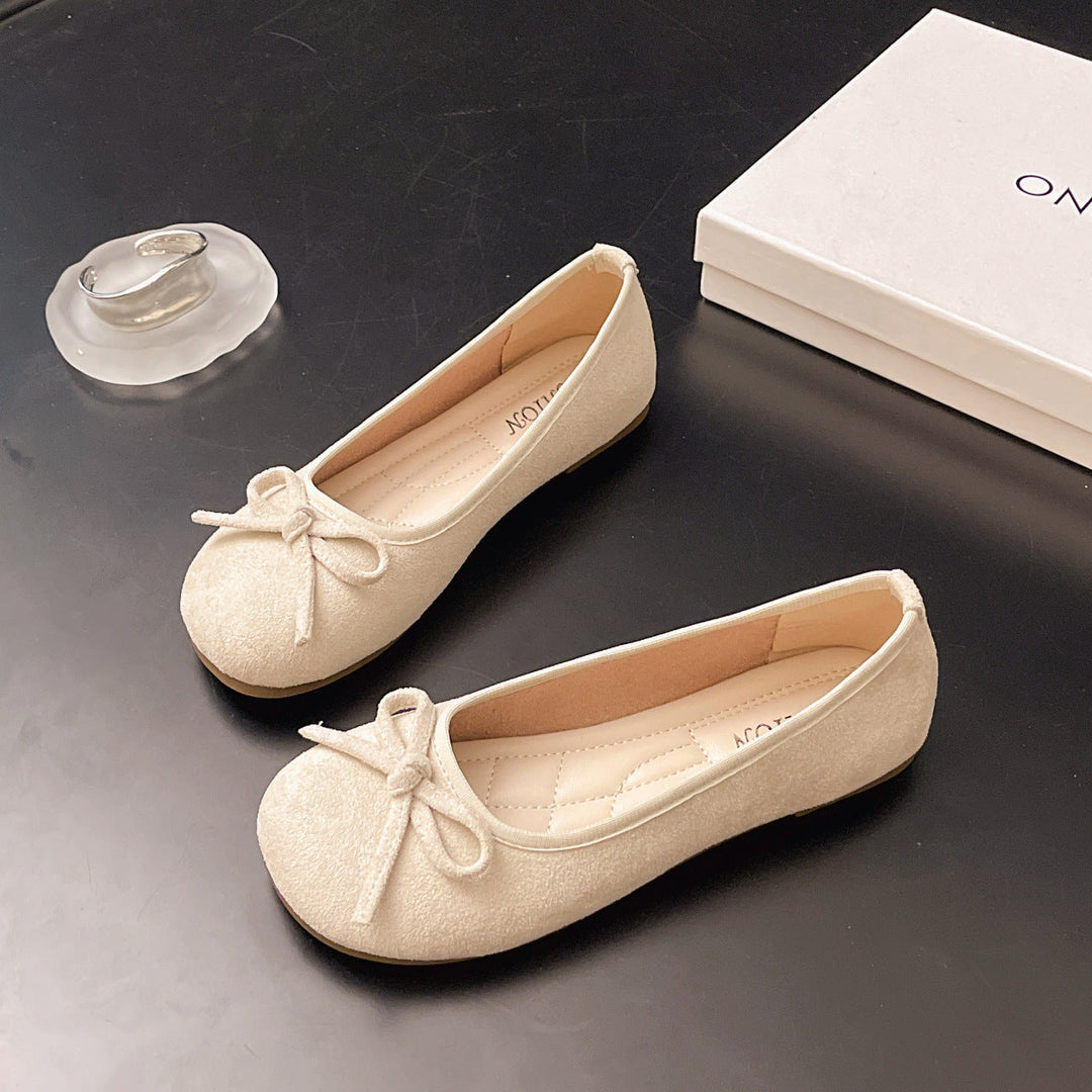 Damen elegante Ballerinas mit zierlichem Schleifendetail