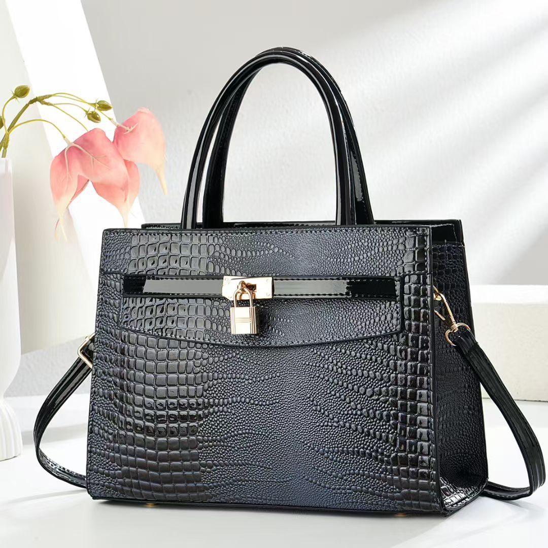 Damen elegante Handtasche mit Schlangenleder-Optik Nord Taschen