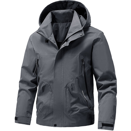 Herren Atmungsaktive Softshell Outdoorjacke mit winddichter Membran, verstellbarer Kapuze und Reißverschlusstaschen Nord Taschen