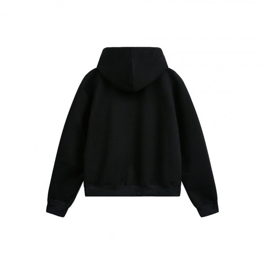 Damen Boxy-Kapuzen-Sweatjacke mit durchgehendem Reißverschluss, kariert gefütterter Kapuze und Kängurutaschen Nord Taschen