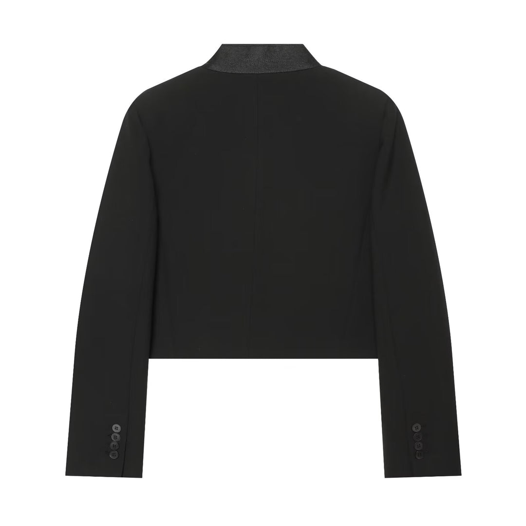 Damen Cropped‑Blazerjacke im Boxy‑Schnitt mit kurzem Stehkragen Nord Taschen