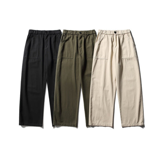 Damen Weite Utility-Cargohose mit elastischem Bund und aufgesetzten Fronttaschen Nord Taschen