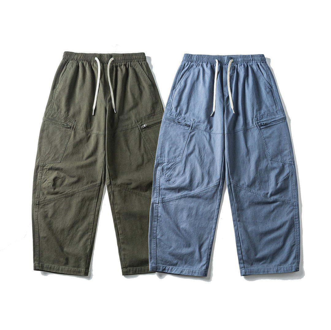 Herren Cropped Cargo-Hose mit elastischem Bund, Tunnelzug und Reißverschlusstaschen Nord Taschen