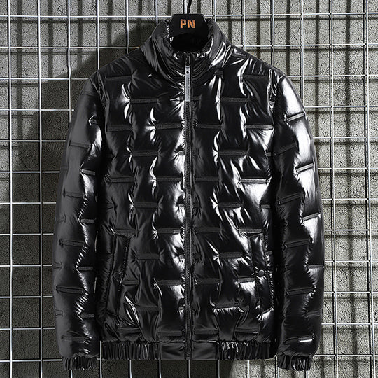 Herren Metallic-gesteppte Thermoisolierte Steppjacke mit hohem Stehkragen Nord Taschen