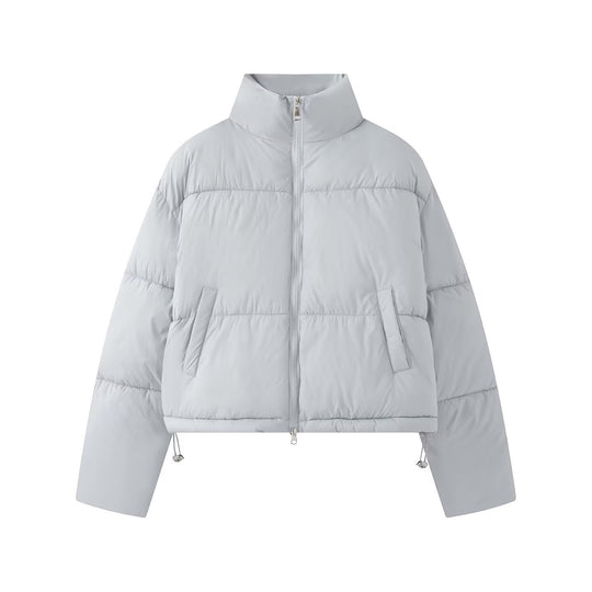 Damen Gekürzte Oversize-Pufferjacke mit hohem Stehkragen und Zwei-Wege‑Reißverschluss Nord Taschen