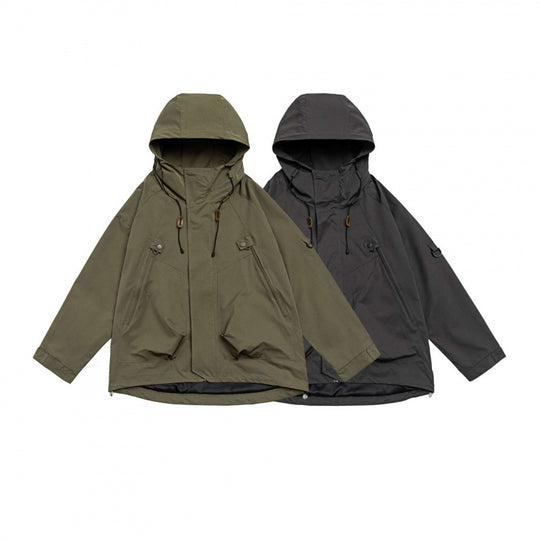 Unisex Oversize-Utility-Parka mit Kapuze, verdeckter Frontleiste und Multifunktions-Taschen Nord Taschen