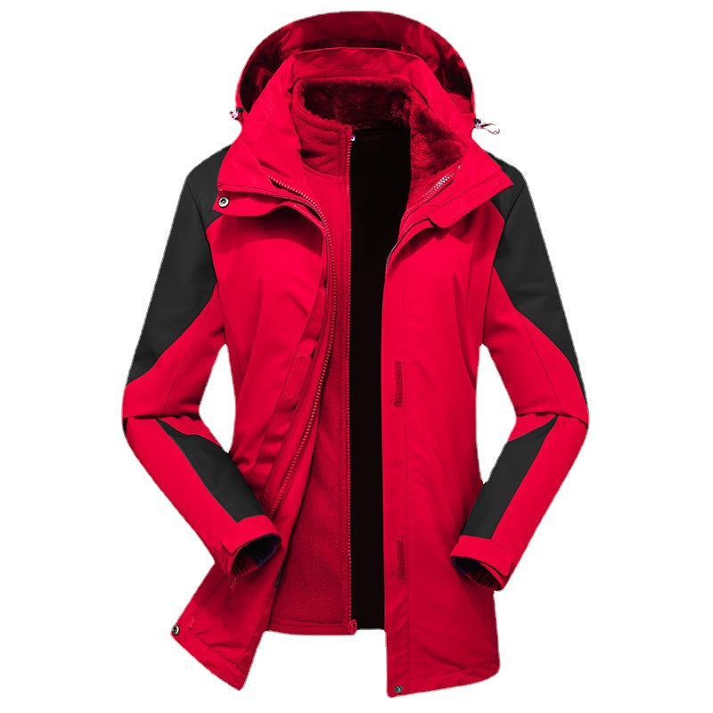 Damen zweilagige Softshelljacke mit herausnehmbarer Teddyfleece-Innenjacke und verstellbarer Kapuze Nord Taschen