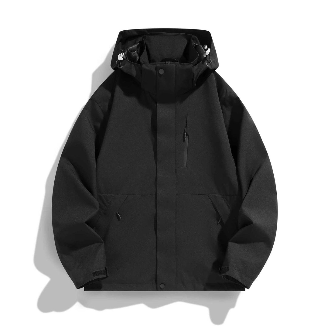 Damen Wasserabweisende Kapuzen‑Übergangsjacke mit verstellbarer Kapuze, verdeckter Frontblende und Multifunktionstaschen Nord Taschen