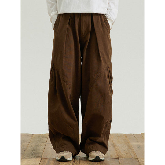 Herren Weite Baggy-Cargo-Hose mit Faltendetails und elastischem Bund Nord Taschen