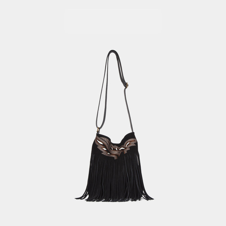 Damen modische Fransenhandtasche mit einzigartiger Applikation Nord Taschen