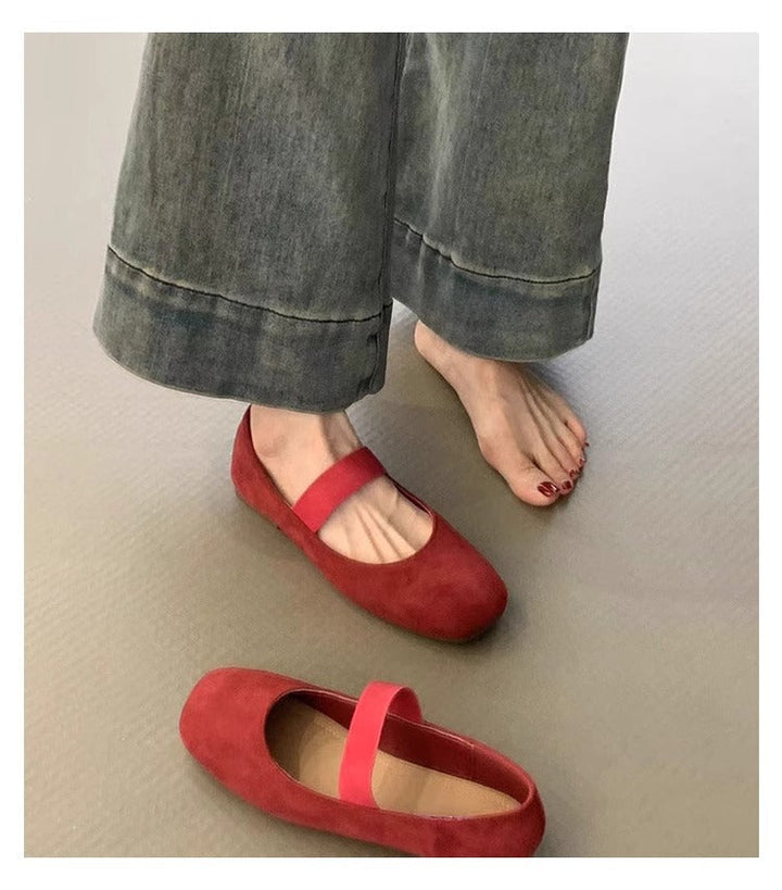 Damen Ballerinas mit komfortablem Riemen und weichem Obermaterial
