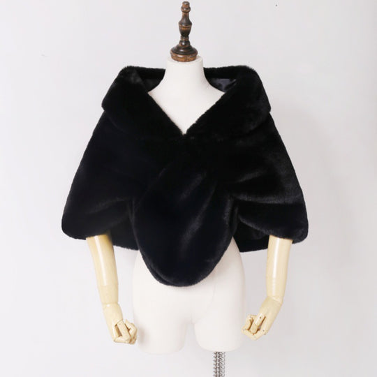 Damen Kapuzen‑Capelet aus luxuriösem Kunstpelz mit kurzem Bolero‑Schnitt Nord Taschen