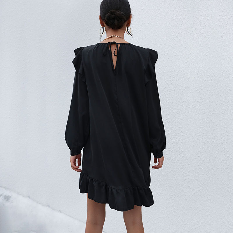 Damen Elegantes Kleid mit Rüschen Nord Taschen