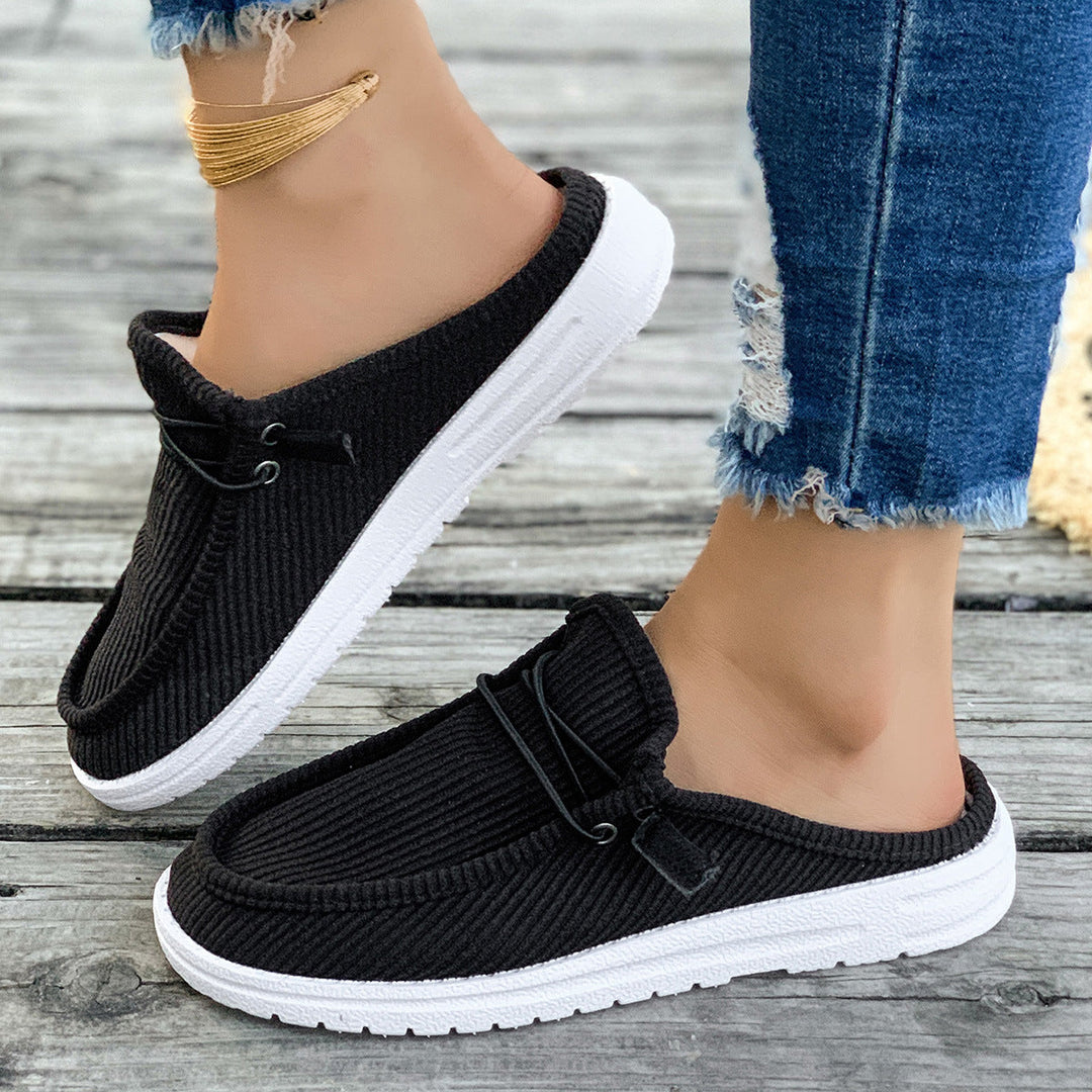 Damen Slip-On Mokassins mit attraktiver Rippstruktur