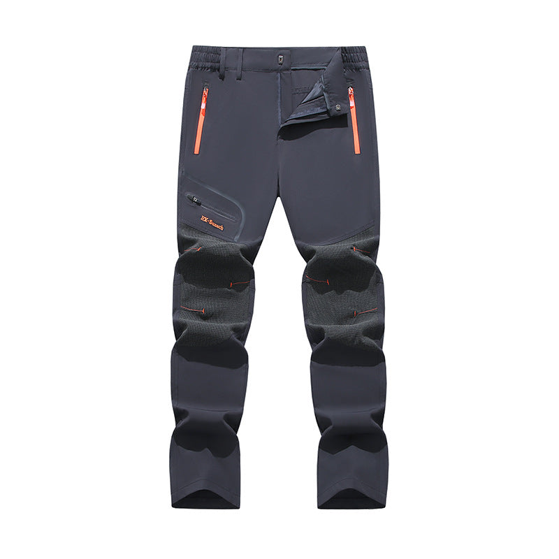 Herren Softshell-Outdoorhose mit verstärkten Kniepartien, Reißverschlusstaschen und elastischem Bund Nord Taschen