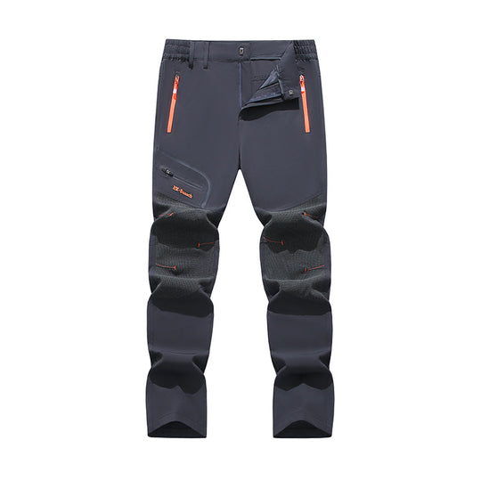 Herren Softshell-Outdoorhose mit verstärkten Kniepartien, Reißverschlusstaschen und elastischem Bund Nord Taschen