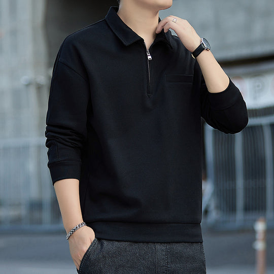 Herren Halbzip-Sweatshirt mit Polokragen und Brustleistentasche Nord Taschen