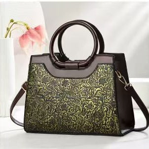 Damen elegante Strukturierte Handtasche mit floralen Mustern Nord Taschen