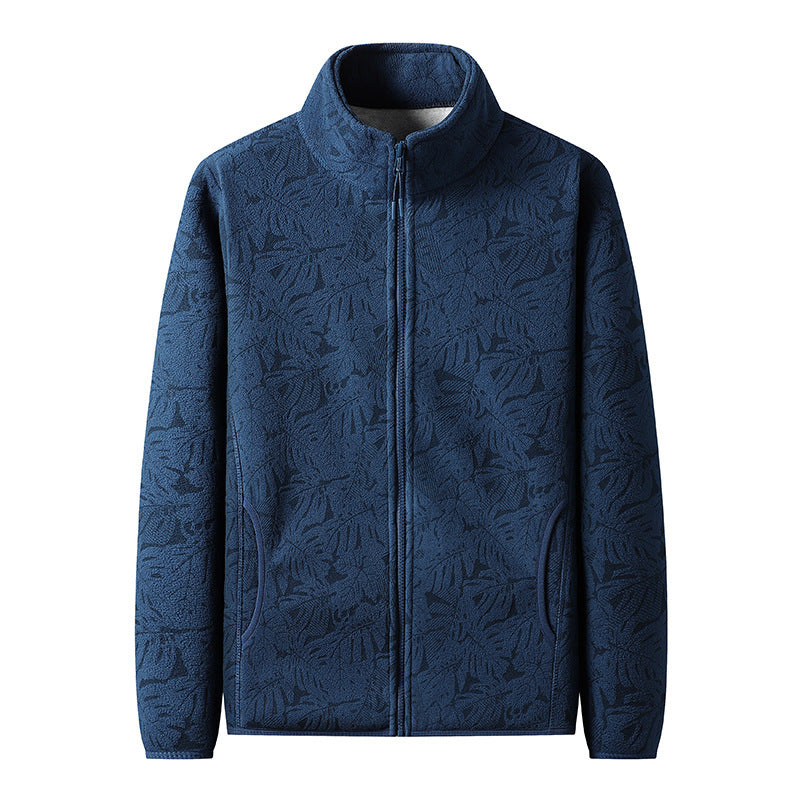Damen Fleecejacke mit durchgehendem Reißverschluss und floraler Jacquard-Struktur Nord Taschen