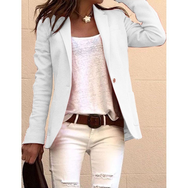 Damen Taillierter Ein-Knopf-Blazer mit aufgesetzten Taschen Nord Taschen