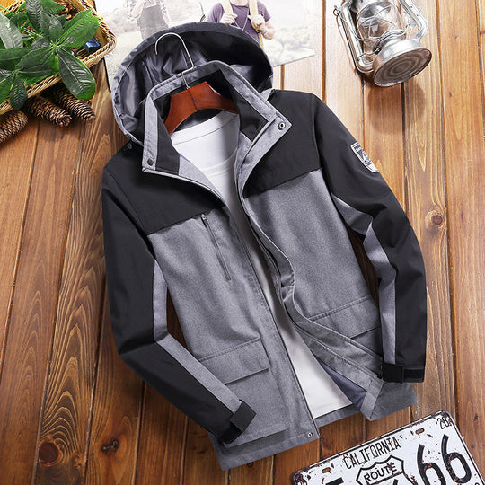 Herren Trendige Outdoor-Jacke mit abnehmbarer Kapuze Nord Taschen