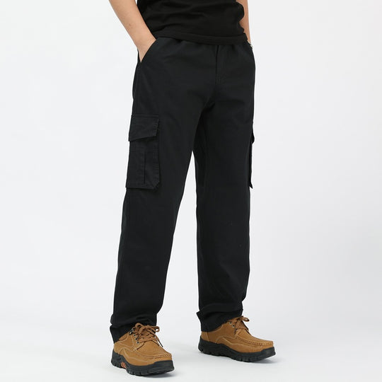 Herren Utility-Cargohose mit weitem Schnitt, mehrfachen Klappentaschen & geradem Bein Nord Taschen