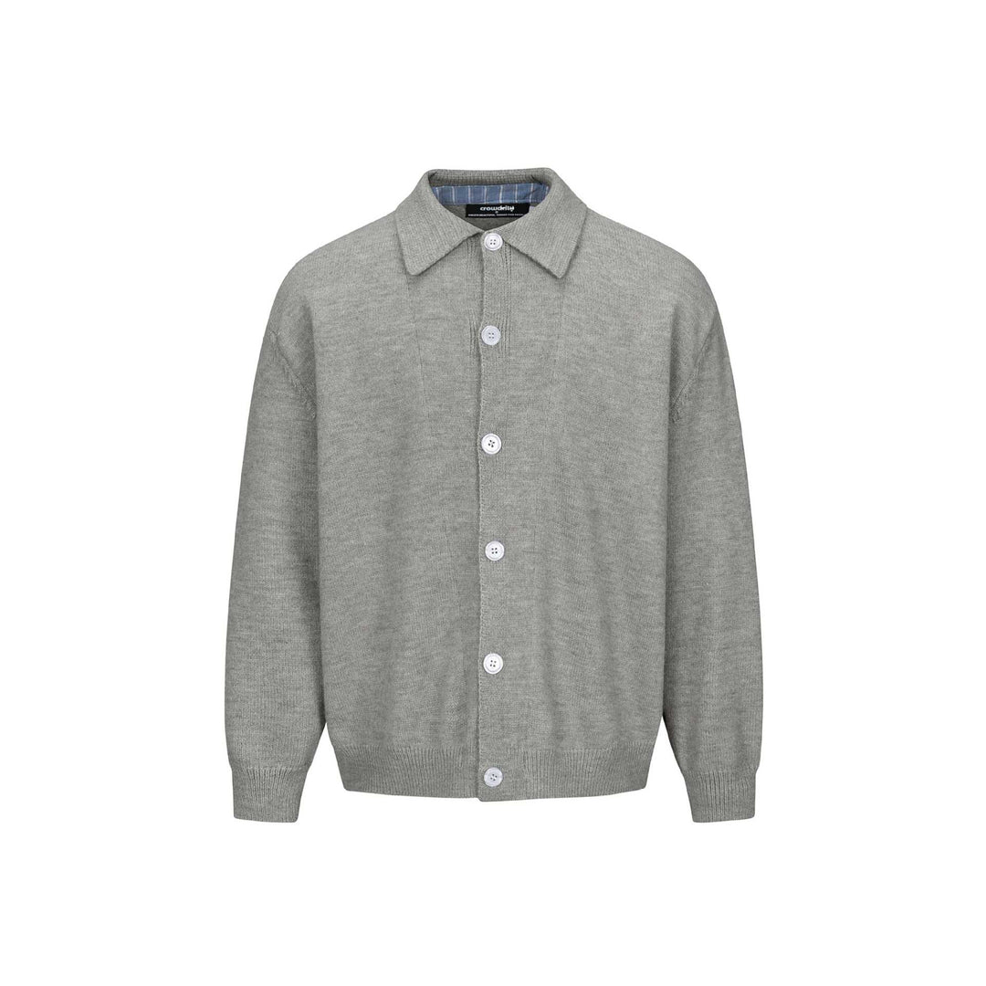 Herren Strick-Cardigan mit Hemdkragen, durchgehender Knopfleiste und geripptem Saum Nord Taschen