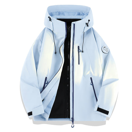 Damen Leichte wasserdichte Kapuzenjacke mit Teddy‑Charm und verdeckten Reißverschlusstaschen Nord Taschen