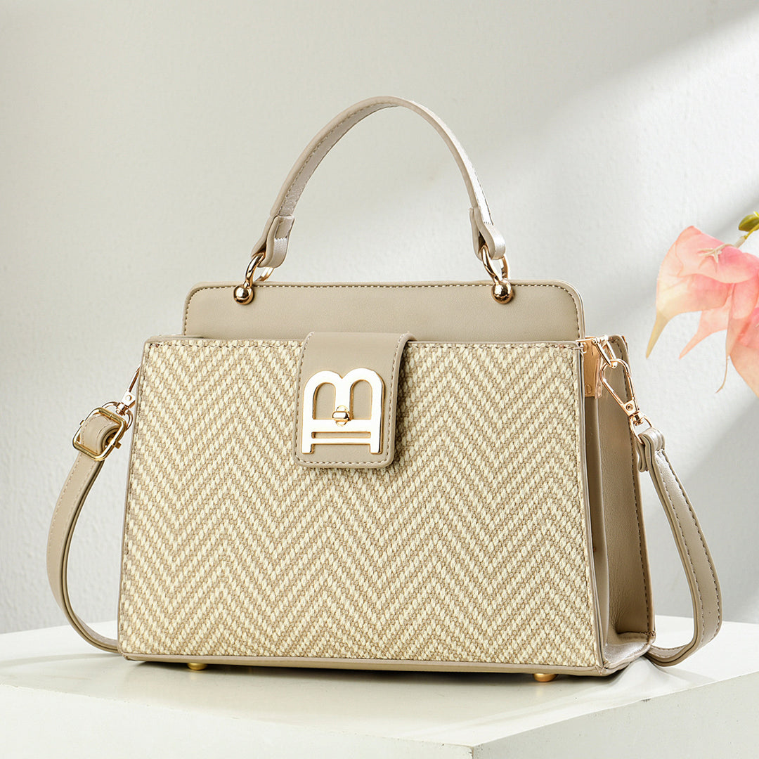 Damen Handtasche mit raffiniertem Zickzackmuster und abnehmbarem Schultergurt Nord Taschen