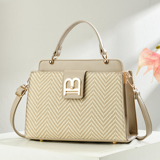 Damen Handtasche mit raffiniertem Zickzackmuster und abnehmbarem Schultergurt Nord Taschen