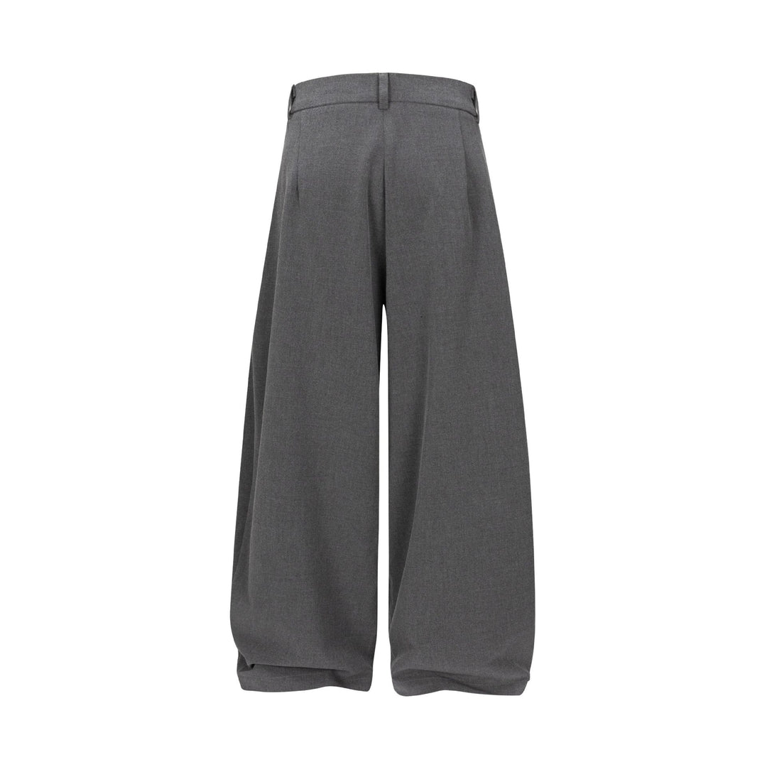 Damen Hochtaillierte weite Plissee-Hose mit Bügelfalte und Gürtelschlaufen Nord Taschen