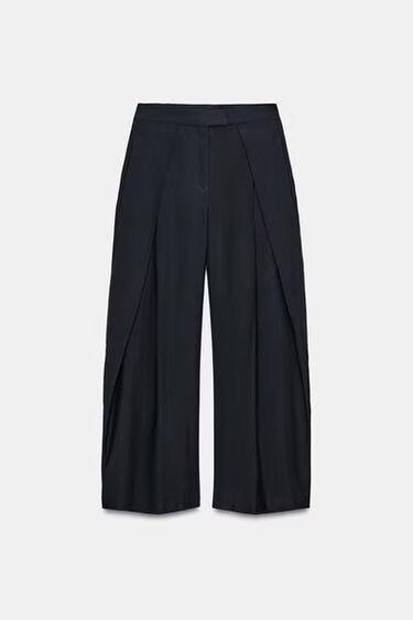 Damen Culotte-Hose mit weitem Bein, hoher Taille und ausgestellter Silhouette Nord Taschen