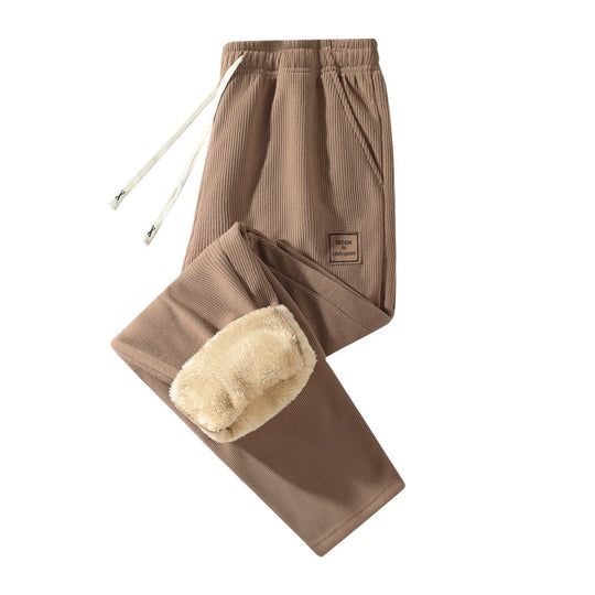 Damen Gefütterte Cord-Jogginghose mit Teddyfutter, Kordelzugbund & Seitentaschen Nord Taschen