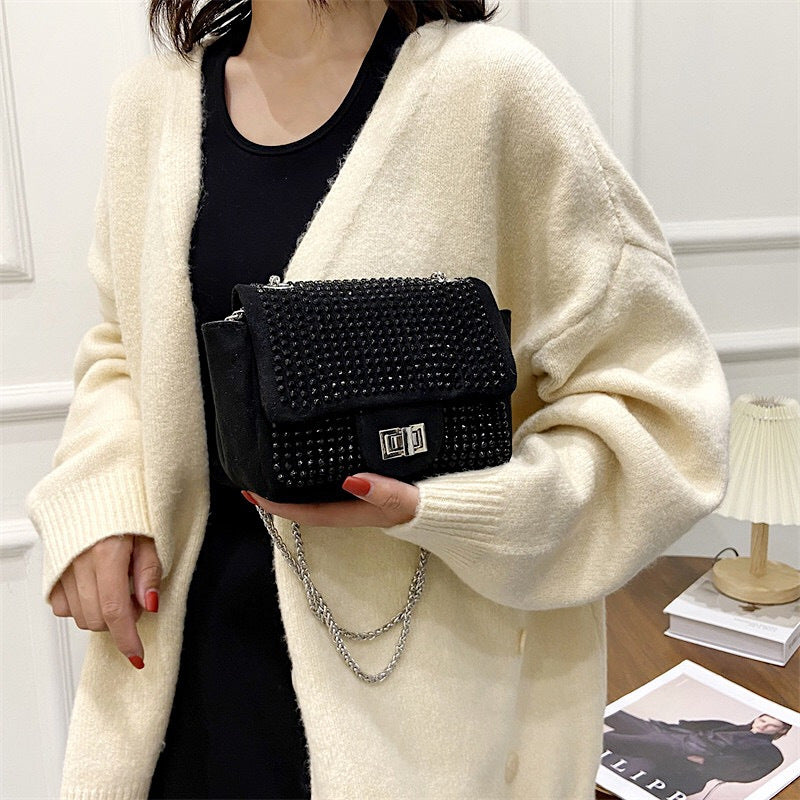 Damen elegante Clutch-Tasche mit strahlenden Strassakzenten Nord Taschen