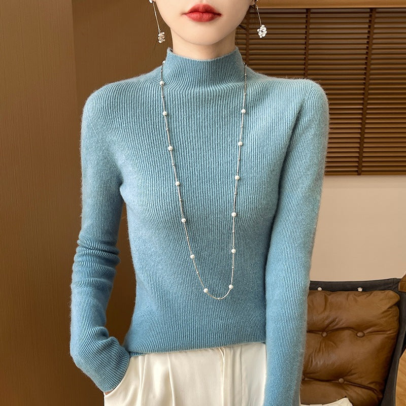 Damen Schmaler Kurzrollkragenpullover in kuscheliger Kaschmir‑Optik mit feiner Rippenstruktur Nord Taschen