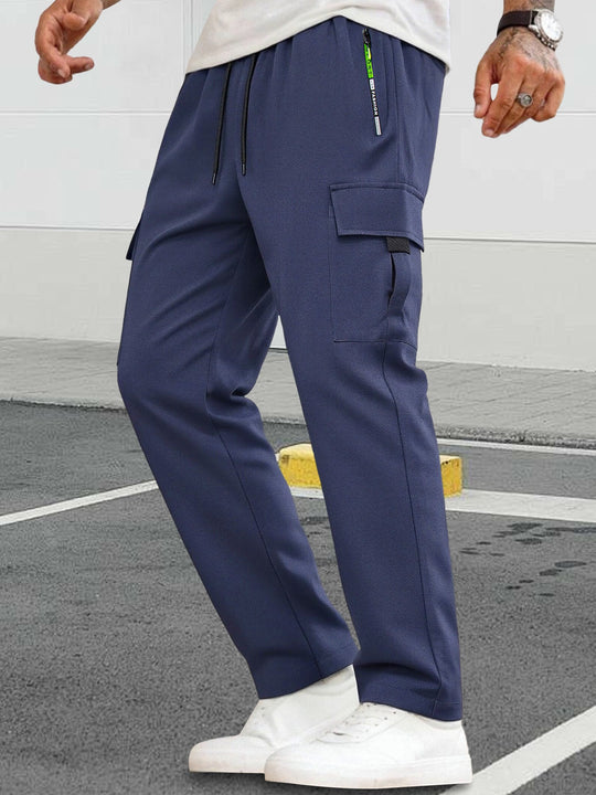 Herren Tapered-Cargo-Jogginghose mit verdecktem Tunnelzug, Zip‑Tasche & Utility‑Klappe Nord Taschen