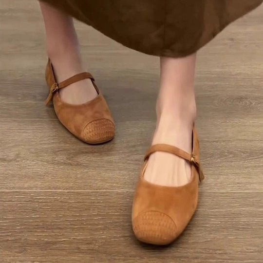 Damen bequeme Mary Jane Ballerinas mit ergonomischem Fußbett und dekorativen Schnallen Nord Taschen