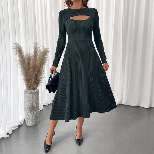 Damen Elegantes Midikleid mit Cut-Out-Details Nord Taschen