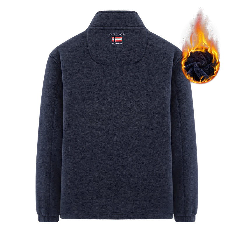 Herren Isolierende Zip‑Fleecejacke mit hohem Kragen und Soft‑Teddyinnenfutter Nord Taschen