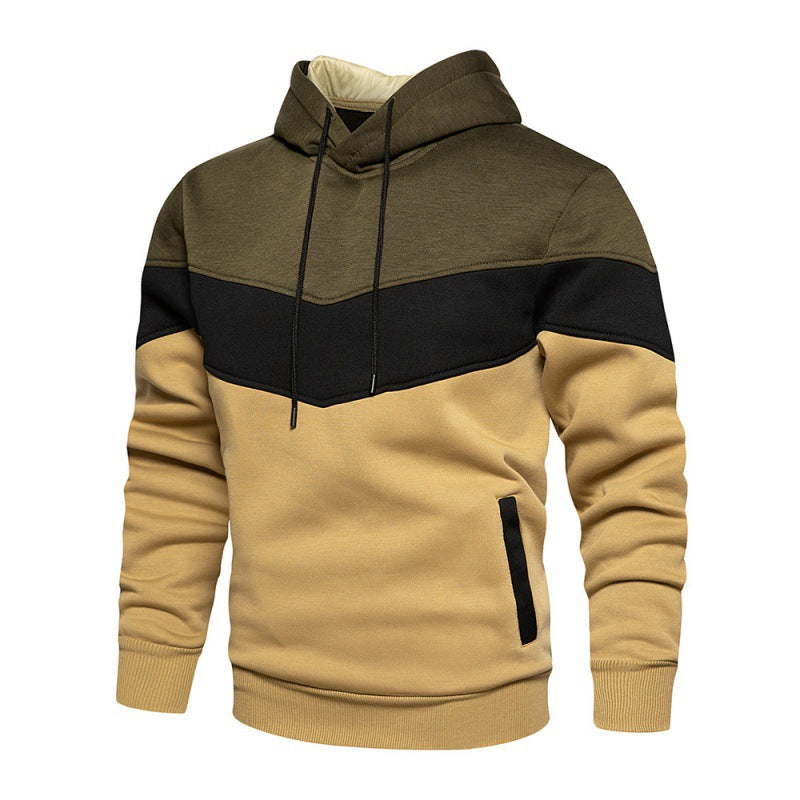 Herren Kapuzenpullover mit kontrastierenden Farbblöcken und weichem Innenfutter