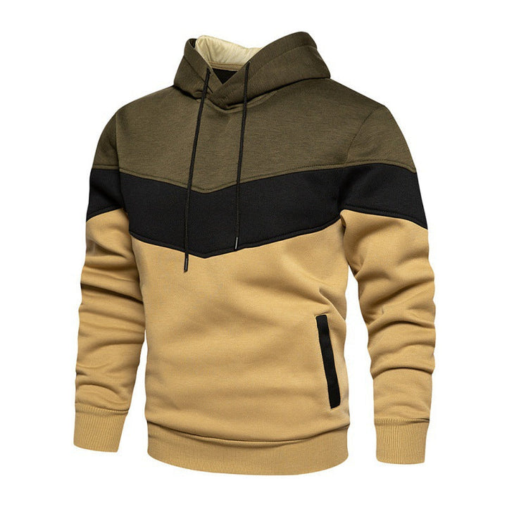 Herren Kapuzenpullover mit kontrastierenden Farbblöcken und weichem Innenfutter