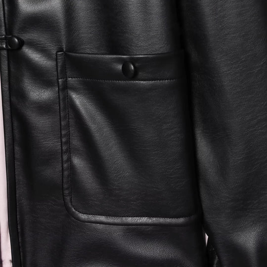 Damen Oversize Kunstlederjacke mit kinesi‑inspirierten Kordelverschlüssen Nord Taschen