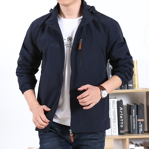 Herren Leichte Kapuzen-Windjacke mit Brust-Reißverschluss und Elastischen Bündchen Nord Taschen