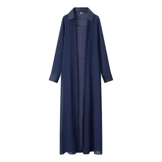 Damen Langer Chiffon-Überwurfmantel mit integriertem Cami-Kleid Nord Taschen